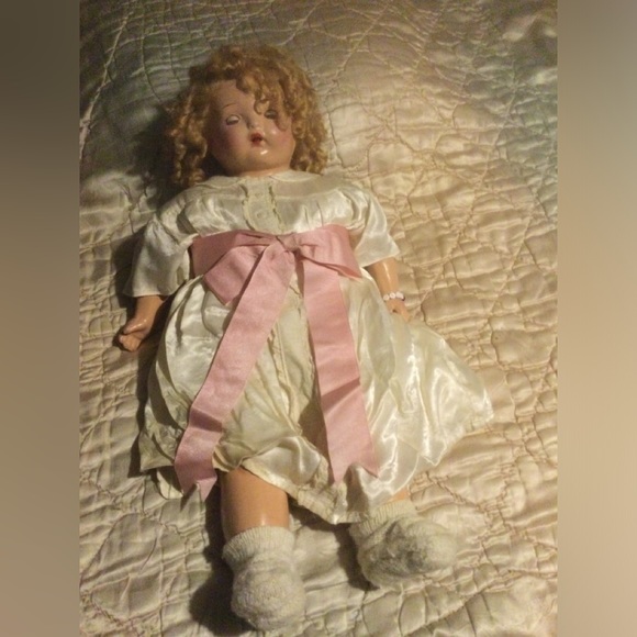 Antique 1800’s Composition Mohair Wig Large Doll - Picture 4 of 5